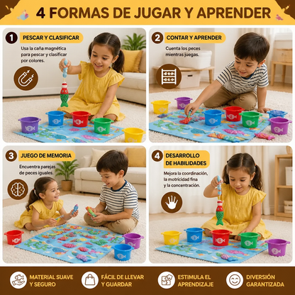 Juguete Infantil Montessori De Estanque De Peces De Peluche