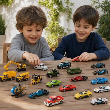 Calendario de Adviento Navideño con Autos Die-Cast para Niños