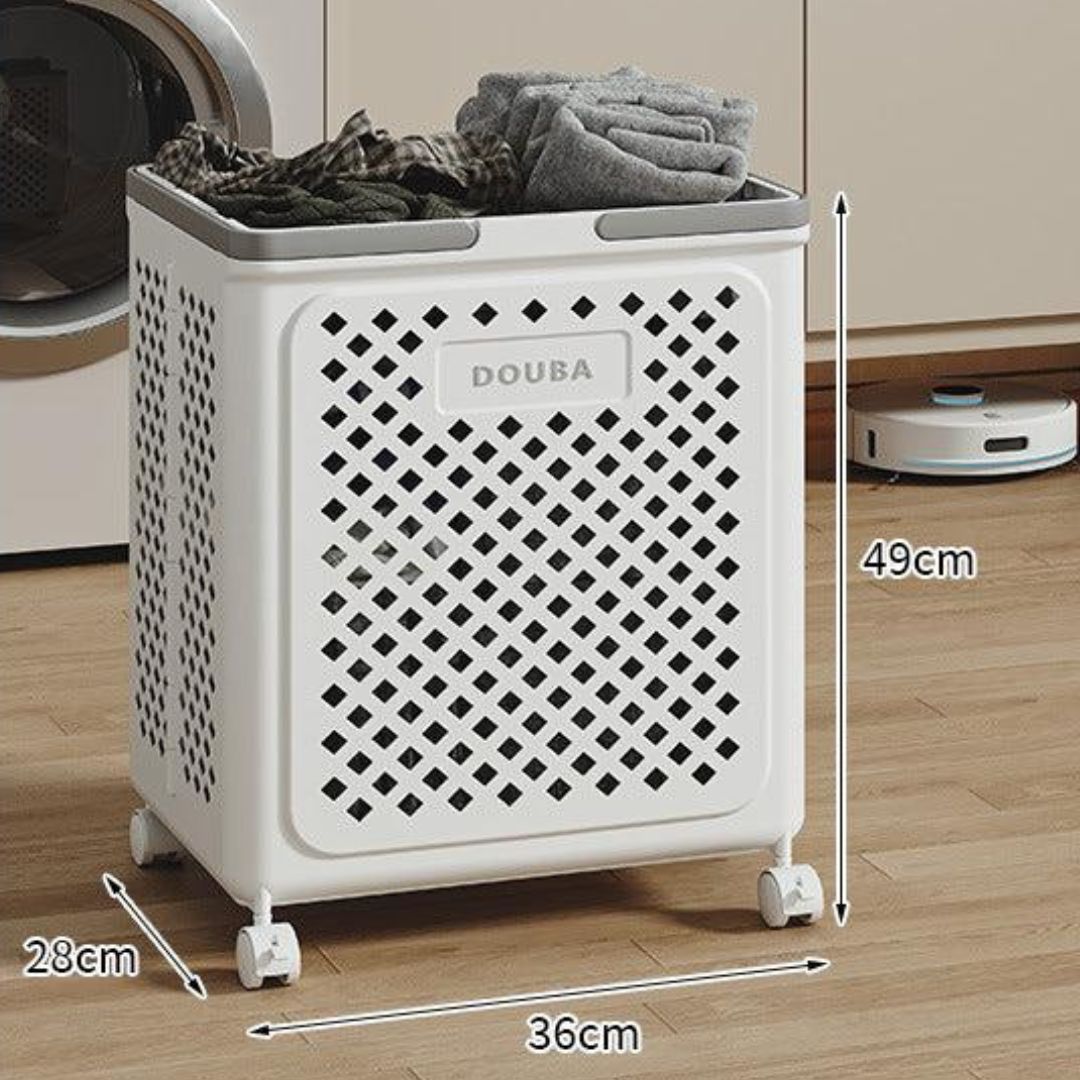 Cesto de la Ropa Plegable con Ruedas