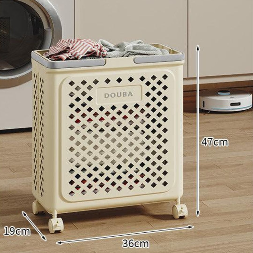 Cesto de la Ropa Plegable con Ruedas