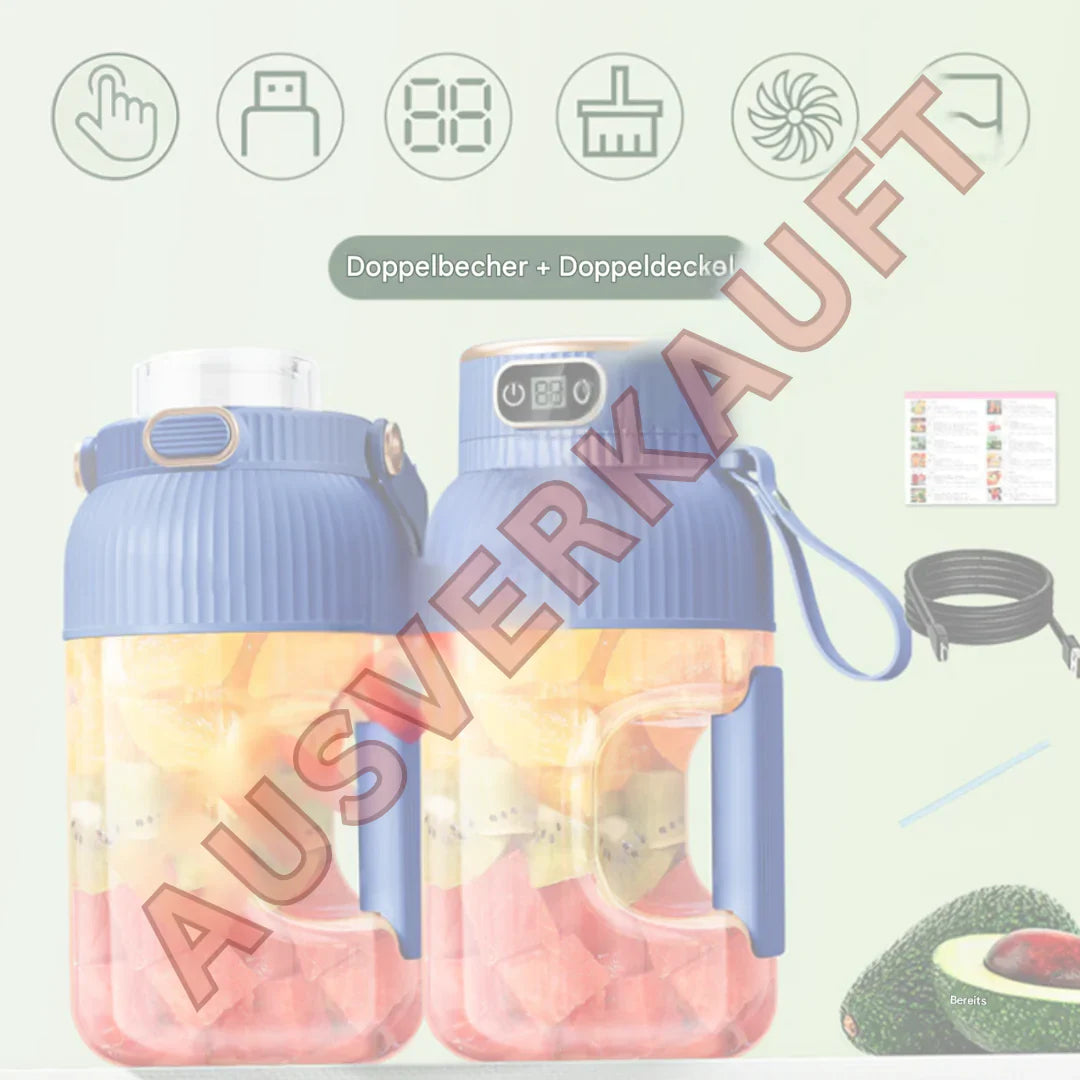 Batidora Multifunción Portátil Con Doble Tapa Y Función De Carga Usb - Para Batidos Y Almacenamiento De Alimentos Para Batidos Y Almacenamiento De Alimentos
