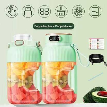 Batidora Multifunción Portátil Con Doble Tapa Y Función De Carga Usb - Para Batidos Y Almacenamiento De Alimentos Para Batidos Y Almacenamiento De Alimentos