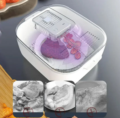 Caja Multifuncional Para La Limpieza De Frutas Y Verduras - Limpiador Automático Con Cesta Escurridora Y Tapa De Almacenamiento