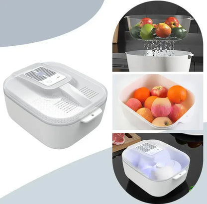 Caja Multifuncional Para La Limpieza De Frutas Y Verduras - Limpiador Automático Con Cesta Escurridora Y Tapa De Almacenamiento