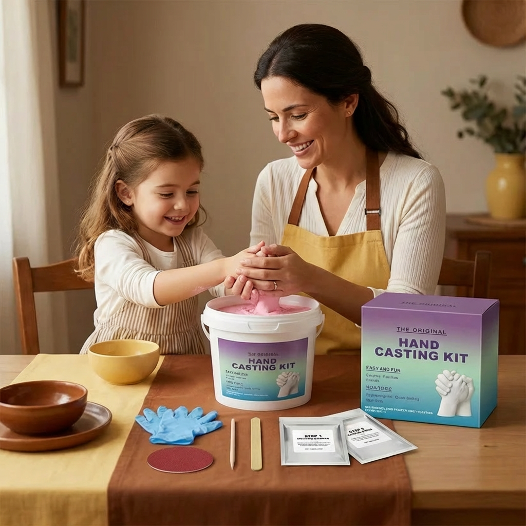 Kit de Huellas de Manos para Familias y Parejas – Set de Recuerdo 3D en Yeso