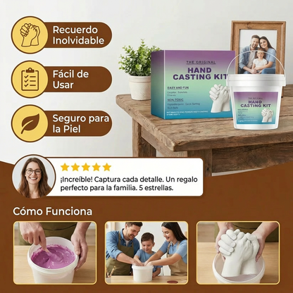 Kit de Huellas de Manos para Familias y Parejas – Set de Recuerdo 3D en Yeso
