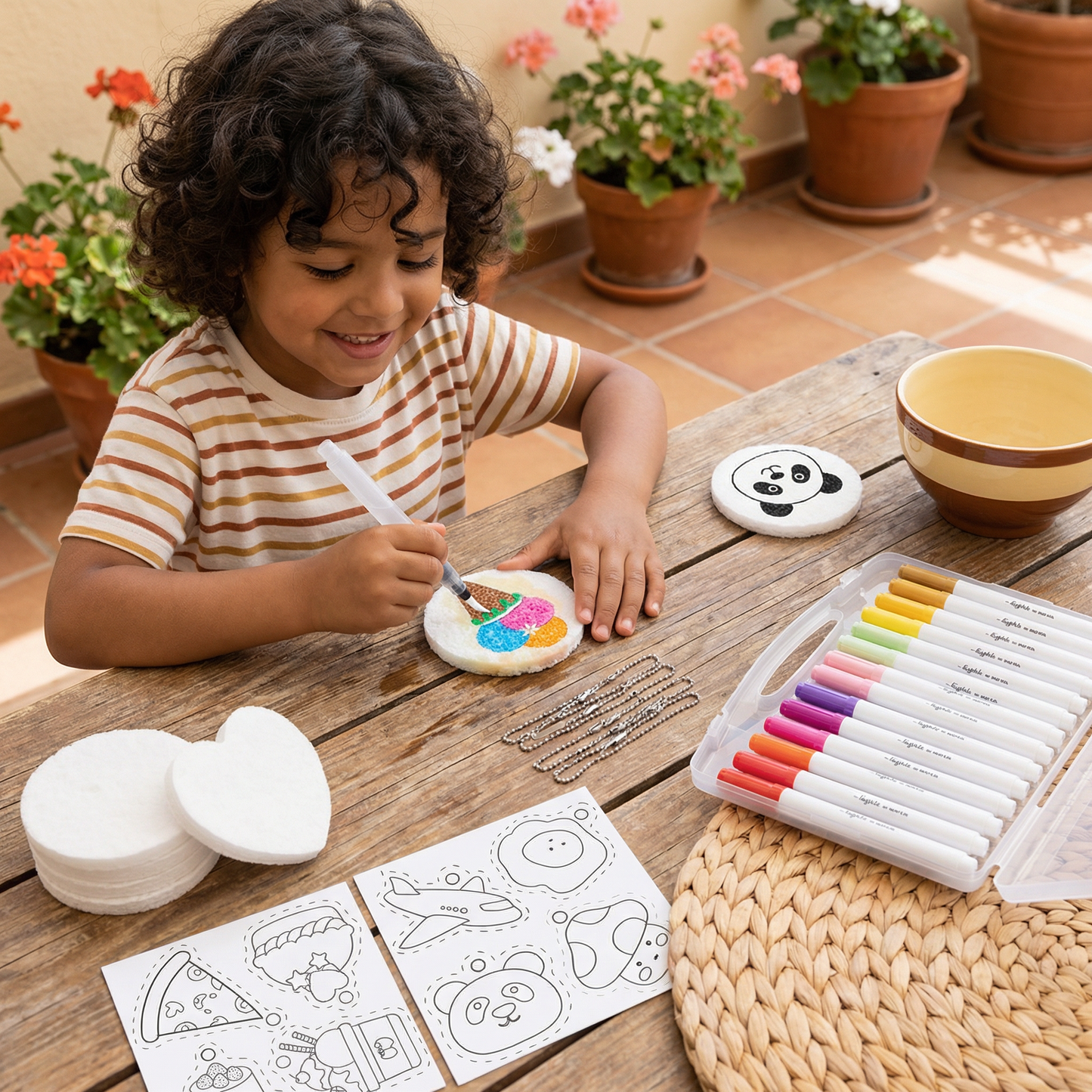 Set creativo de pintura con esponjas para niños – kit artístico DIY con efecto burbuja