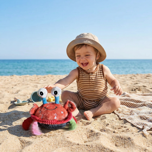 Cangrejo musical interactivo con función de voz – juguete educativo en movimiento para bebés