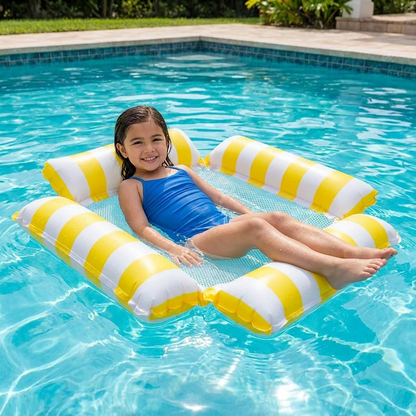 Asiento Inflable de Piscina para Niños – Hamaca Acuática con Superficie de Malla