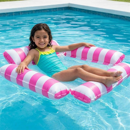 Asiento Inflable de Piscina para Niños – Hamaca Acuática con Superficie de Malla