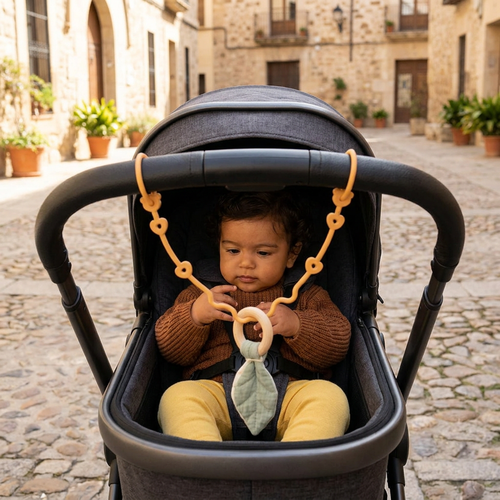 Cadena de silicona para bebé con protección anti-pérdida – para chupetes y juguetes (5 piezas)