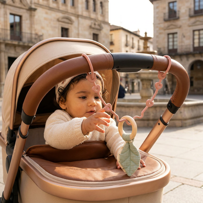 Cadena de silicona para bebé con protección anti-pérdida – para chupetes y juguetes (5 piezas)