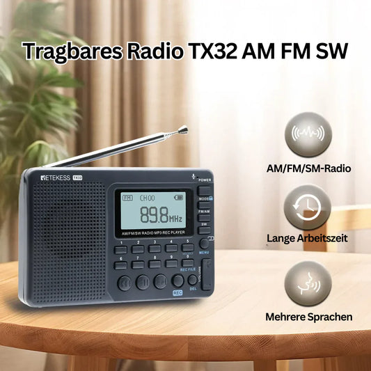 Radio Am / Fm / Sw Portátil Y Compacta Con Reproductor Mp3 Y Batería Recargable De Larga Duración