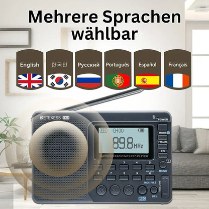 Radio Am / Fm / Sw Portátil Y Compacta Con Reproductor Mp3 Y Batería Recargable De Larga Duración