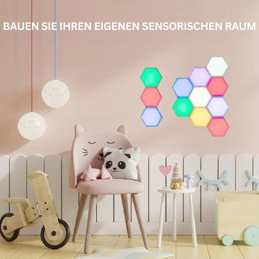 Paneles LED Hexagonales Interactivos Con Control De Color Rgb Y Sincronización Musical