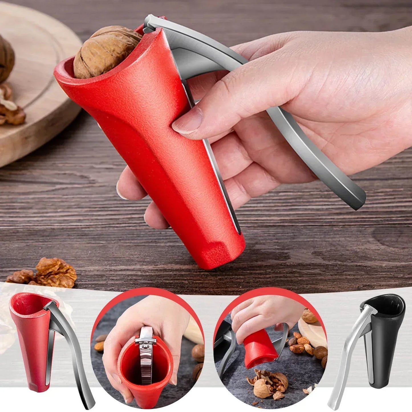 Cascanueces Ergonómico con Mecanismo de Palanca - Robusto Abridor de Nueces y Avellanas Cuentan con un Mecanismo de Palanca para Abrir Nueces y Avellanas