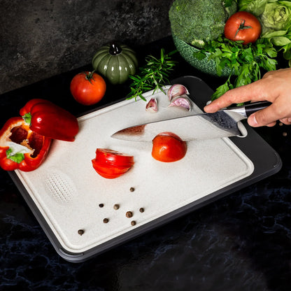Tabla de Cortar Higiénica de Acero Inoxidable con Mango Antideslizante para un Corte Preciso para un Corte Preciso y Preciso