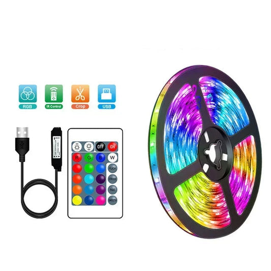 Tira Led Rgb Con Conexión Usb - Luz Que Cambia +Color Para Ambientación Y Retroiluminación De Tv