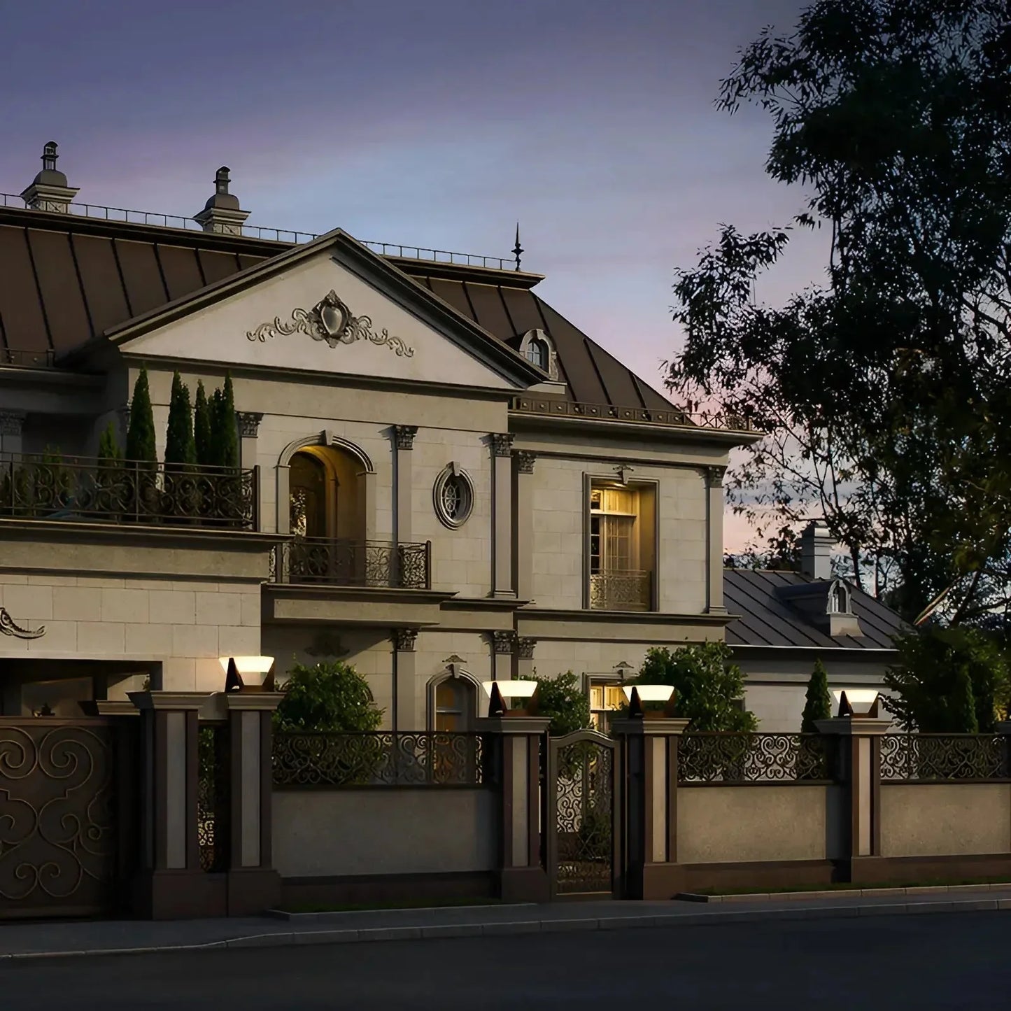 Moderna Luz Led De Pedestal Para Uso En Exteriores