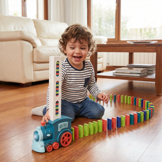Juguete de tren dominó para niños