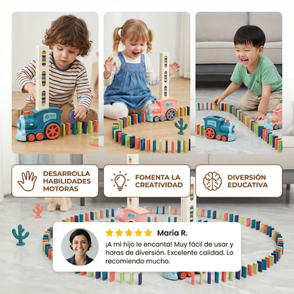 Juguete de tren dominó para niños