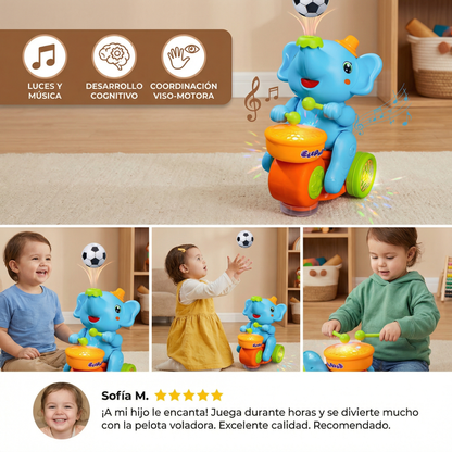Juguete elefante con pelota voladora