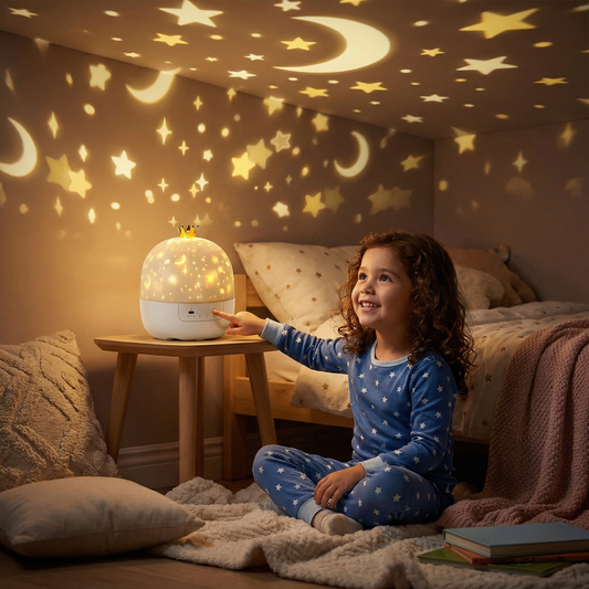 Proyector de cielo estrellado, lámpara nocturna ⎜ Lámpara LED giratoria