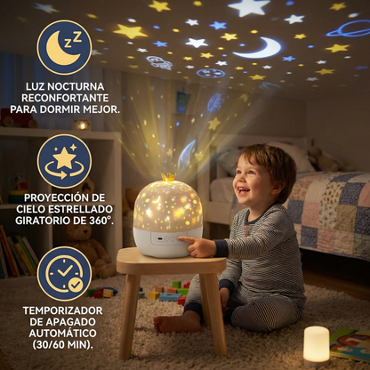 Proyector de cielo estrellado, lámpara nocturna ⎜ Lámpara LED giratoria