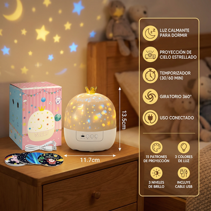 Proyector de cielo estrellado, lámpara nocturna ⎜ Lámpara LED giratoria