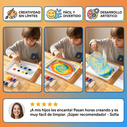 Kit de pintura marmoleada para niños ⎜ Set creativo de arte acuático