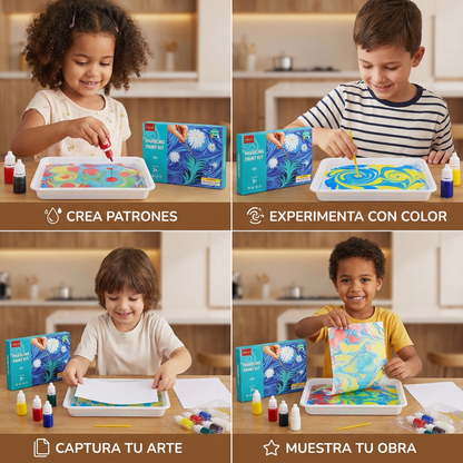Kit de pintura marmoleada para niños ⎜ Set creativo de arte acuático