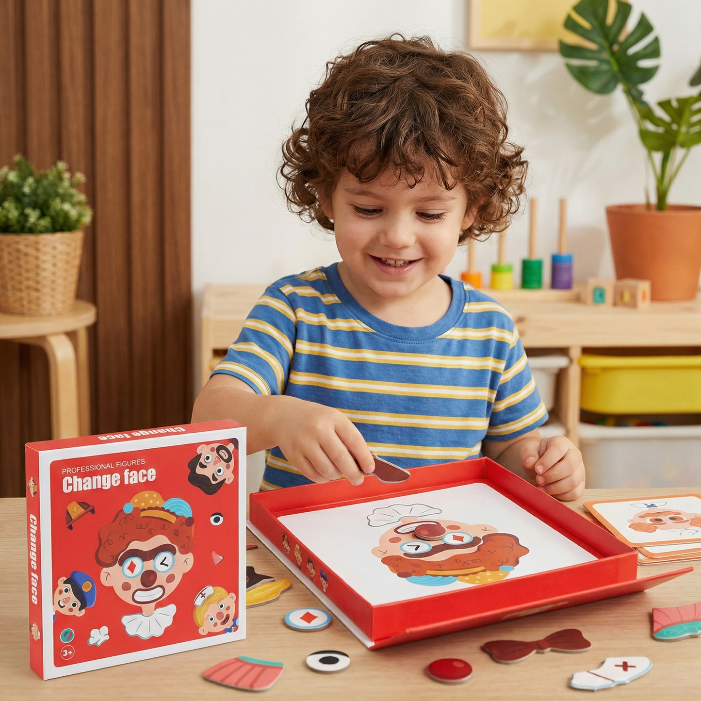 Rompecabezas educativo de expresiones faciales para niños