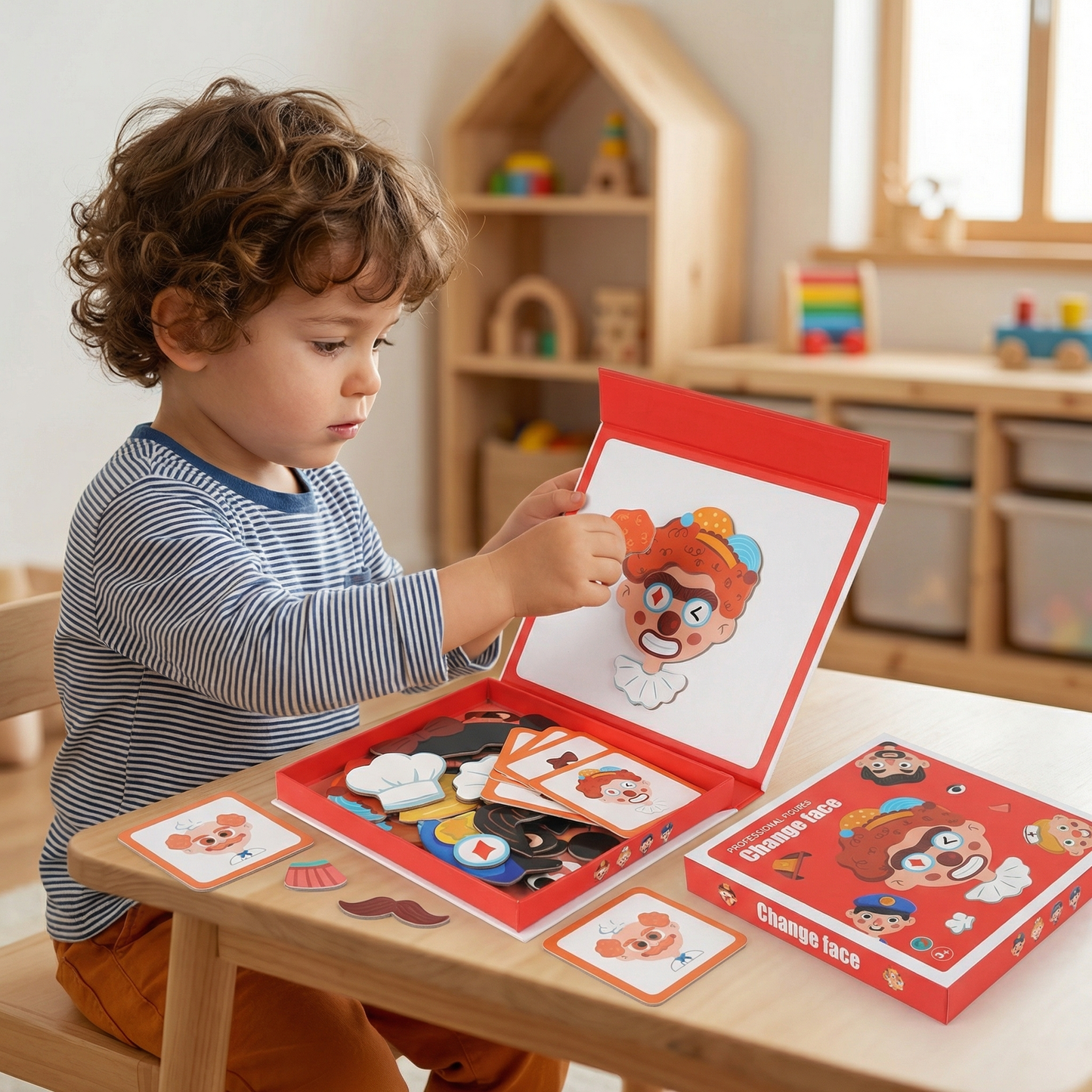 Rompecabezas educativo de expresiones faciales para niños