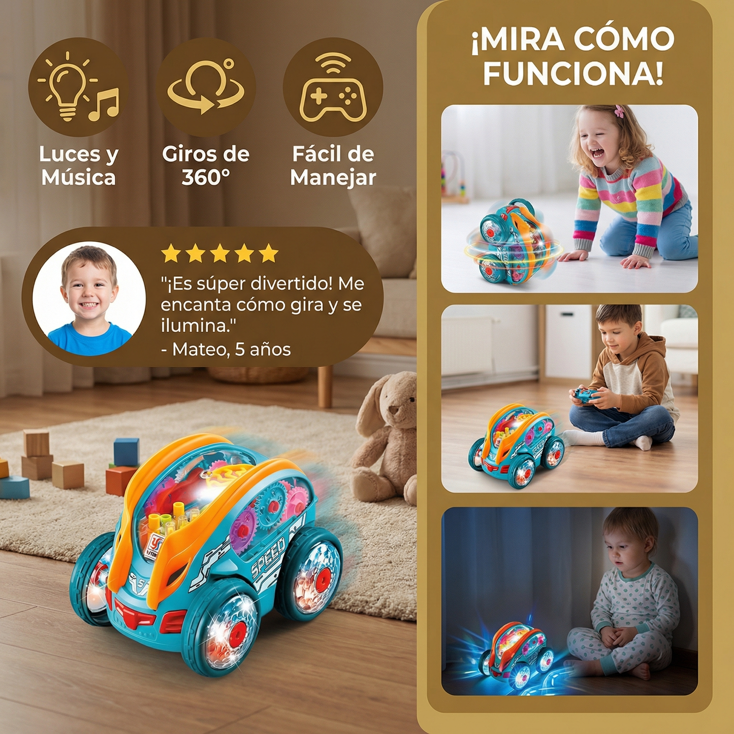 Coche acrobático luminoso