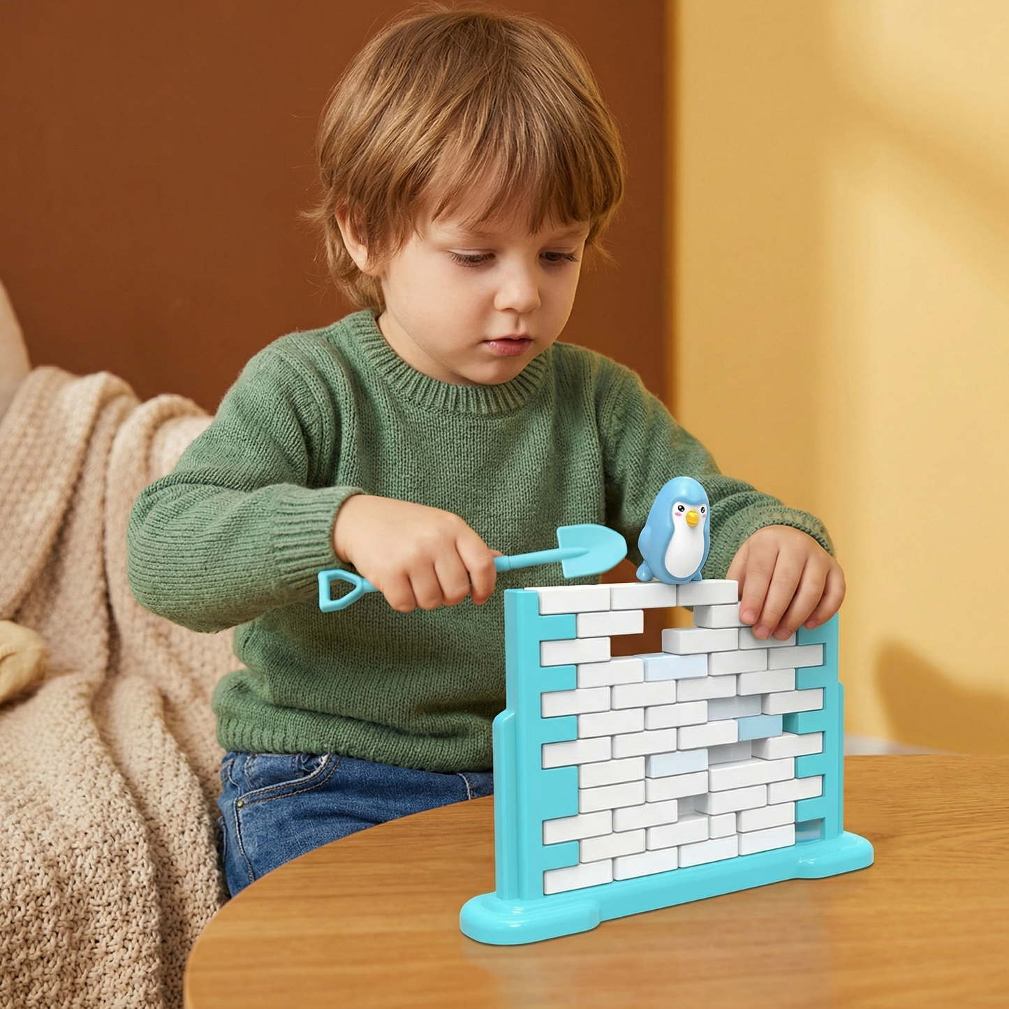 Juego familiar de equilibrio pared de hielo pingüino