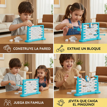 Juego familiar de equilibrio pared de hielo pingüino