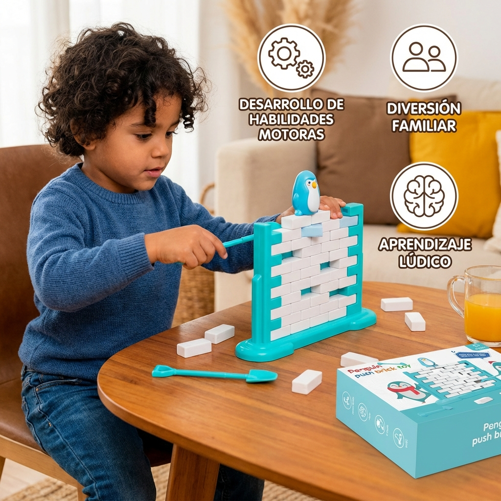 Juego familiar de equilibrio pared de hielo pingüino