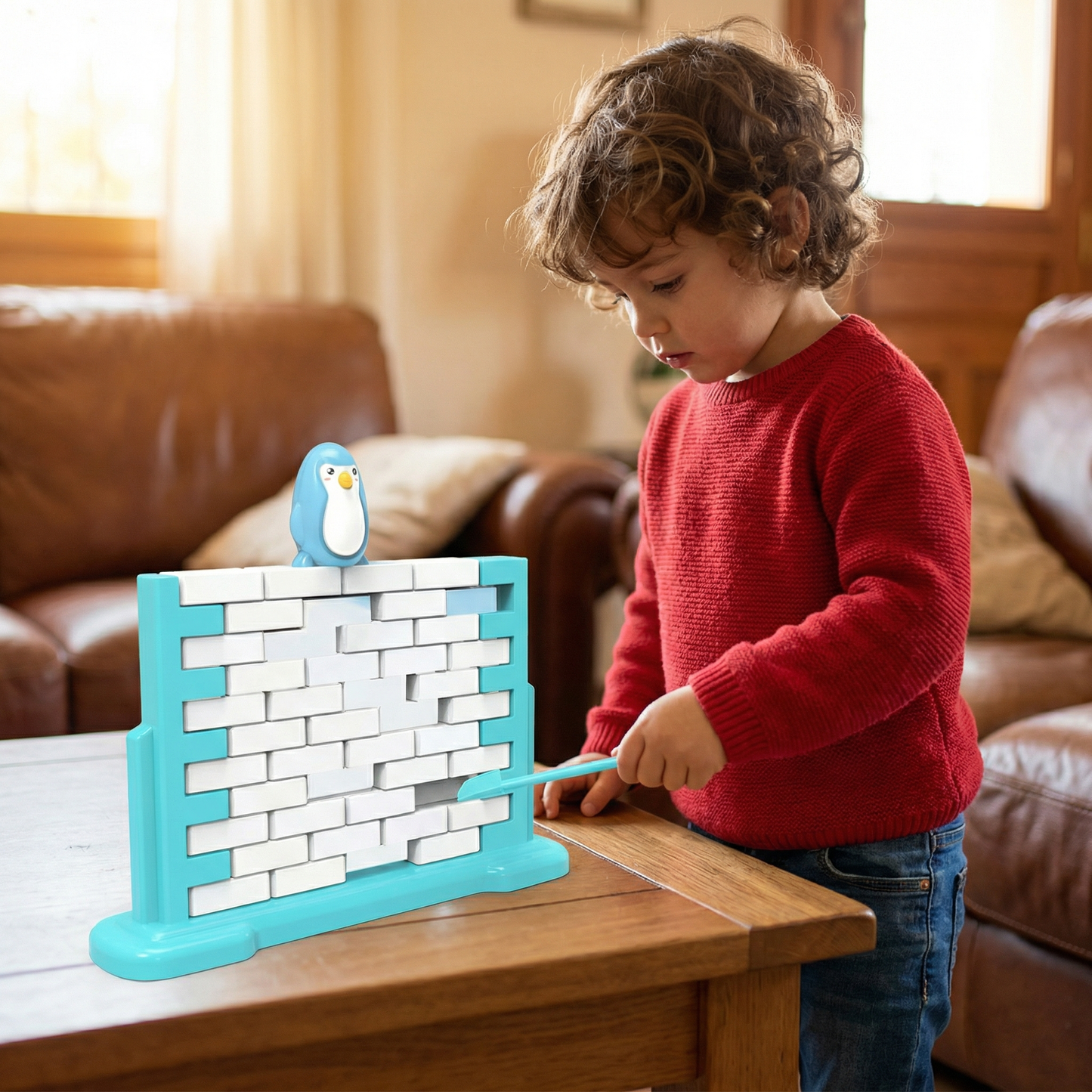 Juego familiar de equilibrio pared de hielo pingüino