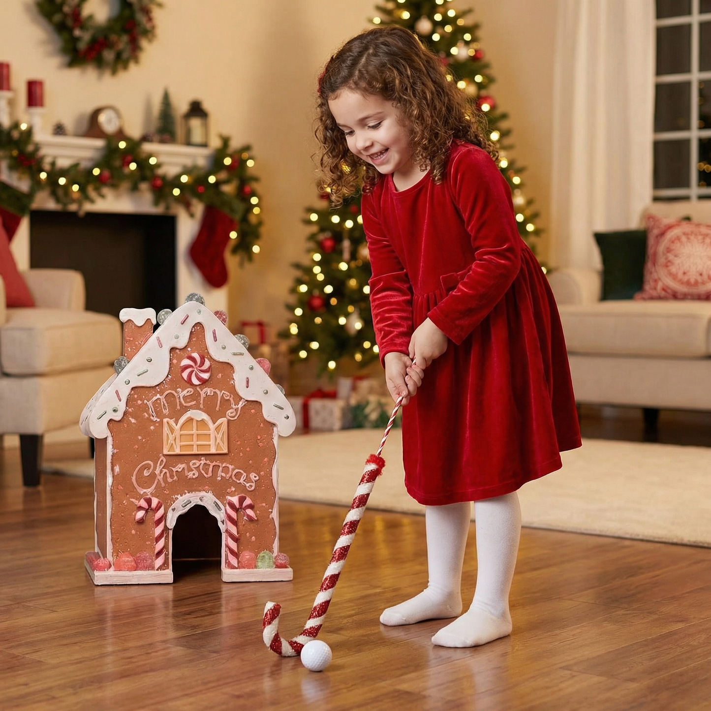 Juguete de golf navideño de jengibre