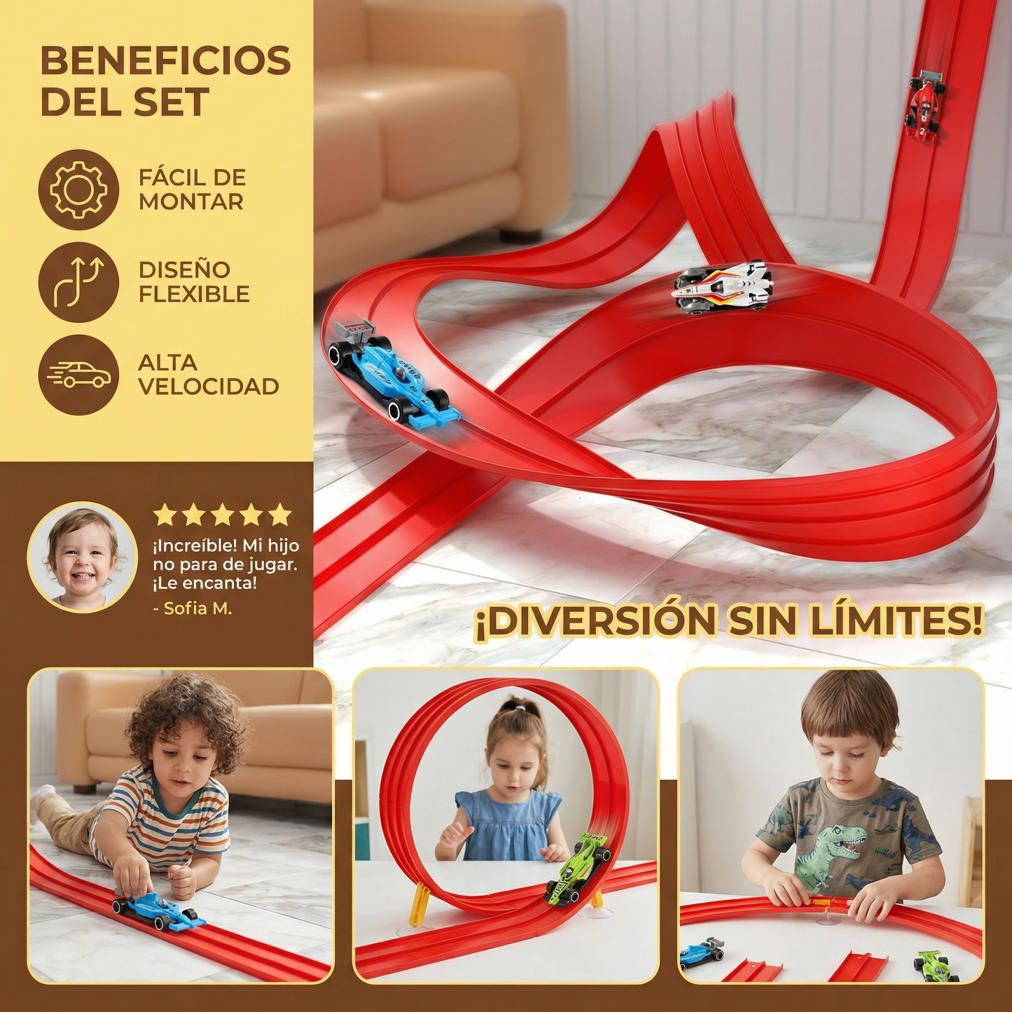 Set de pista de carreras flexible