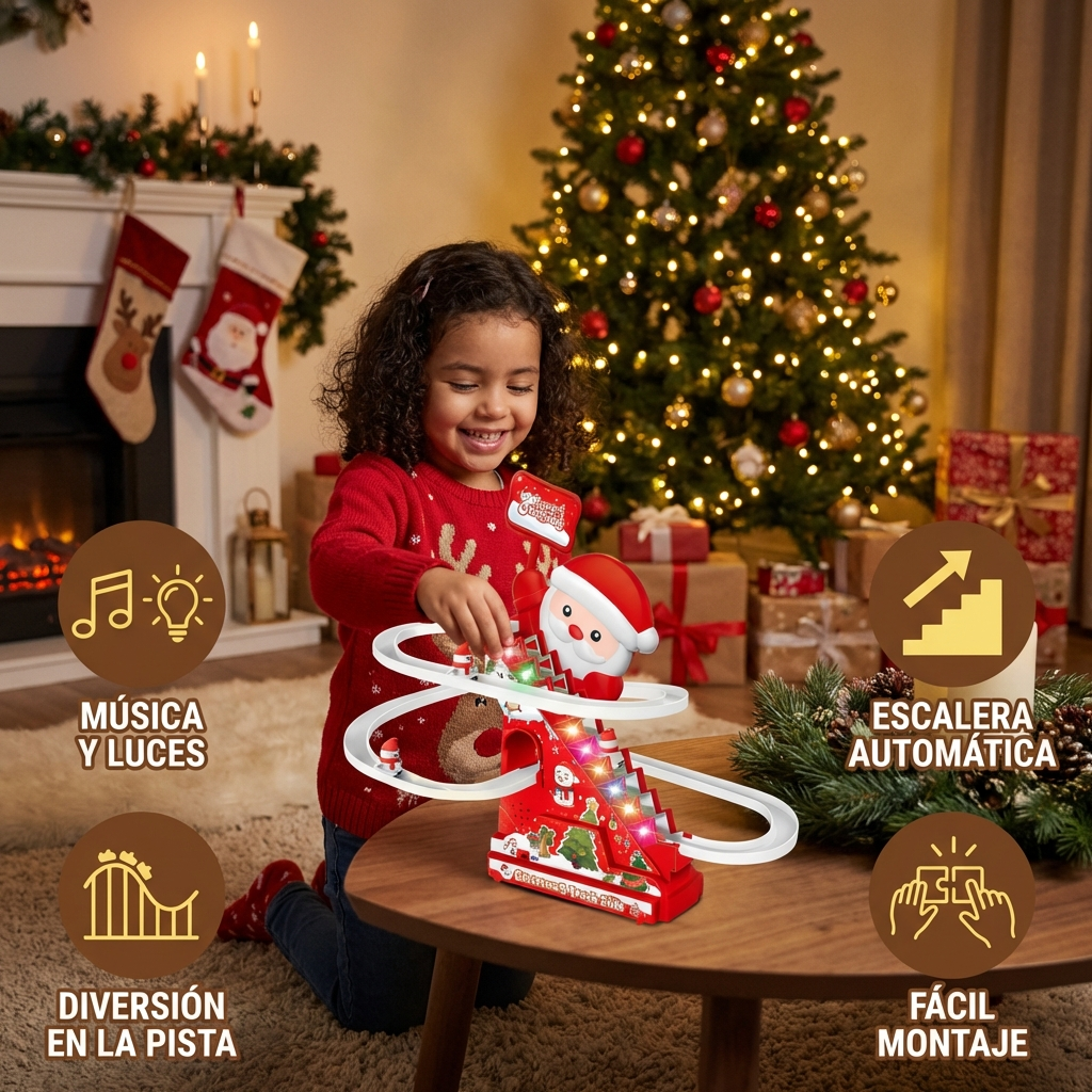 Diversión en la montaña rusa de Papá Noel