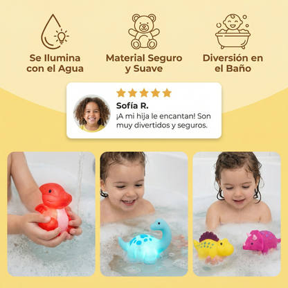 Juguete de baño dinosaurio luminoso