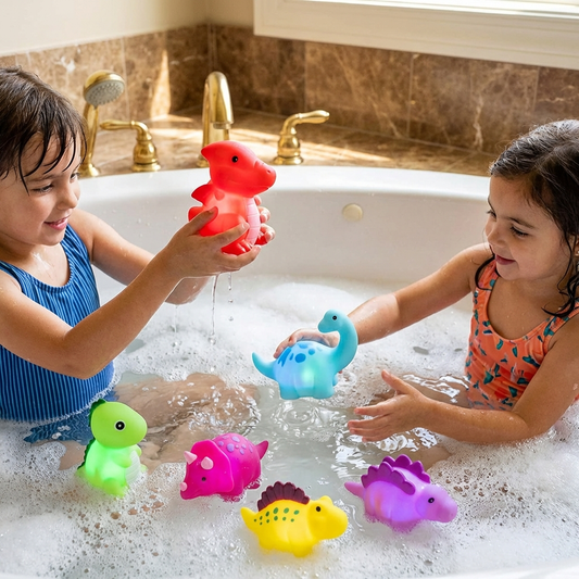 Juguete de baño dinosaurio luminoso