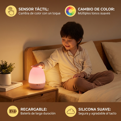 Luz nocturna LED con forma de huevo de silicona