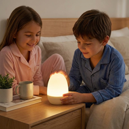 Luz nocturna LED con forma de huevo de silicona