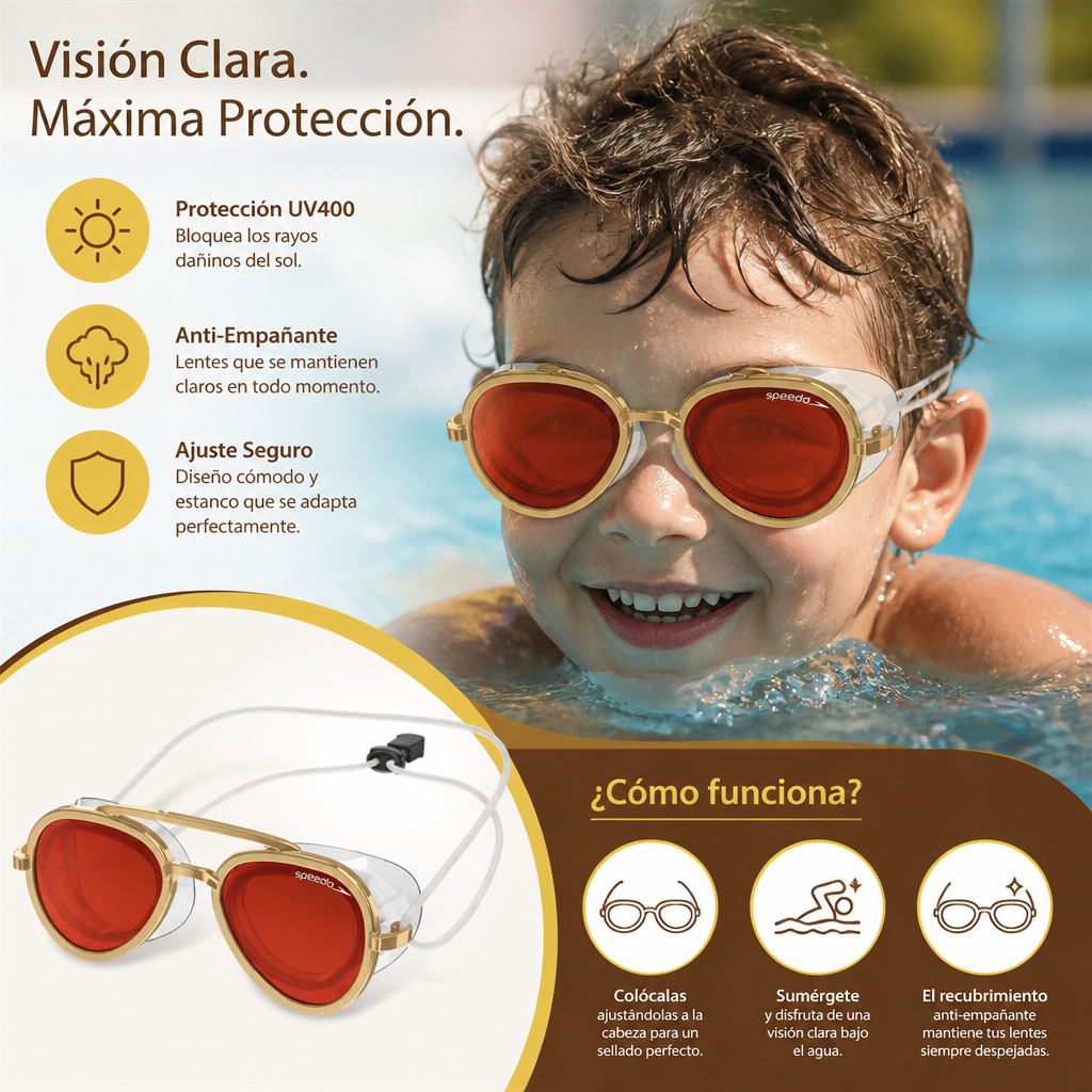 Pro Aviator Gafas de Natación – Protección UV400, Antivaho y Ajuste Completo