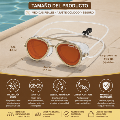 Pro Aviator Gafas de Natación – Protección UV400, Antivaho y Ajuste Completo