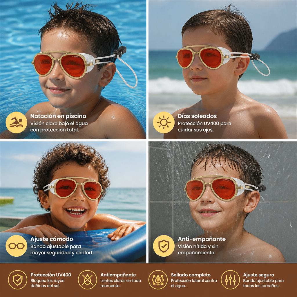 Pro Aviator Gafas de Natación – Protección UV400, Antivaho y Ajuste Completo
