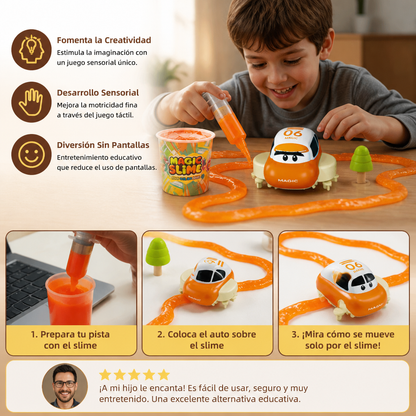 Set de Pista de Carreras de Slime Mágico – Aventura DIY con Coche Eléctrico