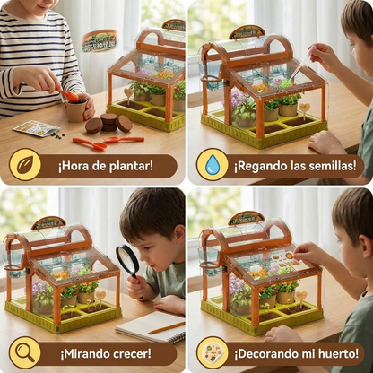 Invernadero LED para niños de acrílico – Kit de cultivo interior para aprendizaje lúdico y crecimiento de plantas